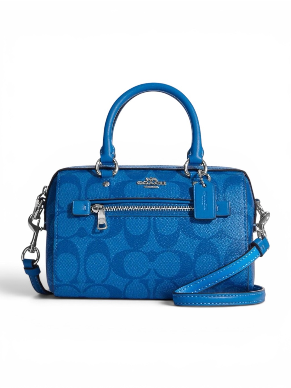 Coach Mini Rowan Crossbody Bag in Bright Blue Signature Canvas (Style C9947)